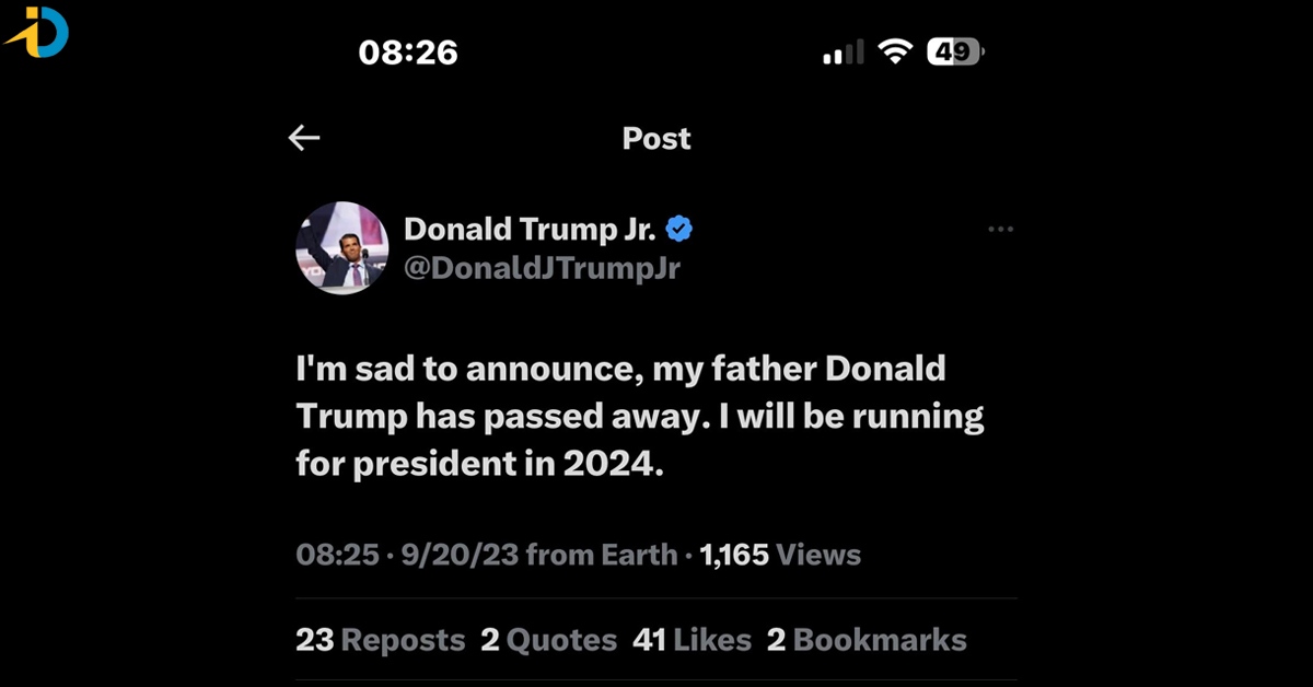 Donald trump Jr tweet on his father