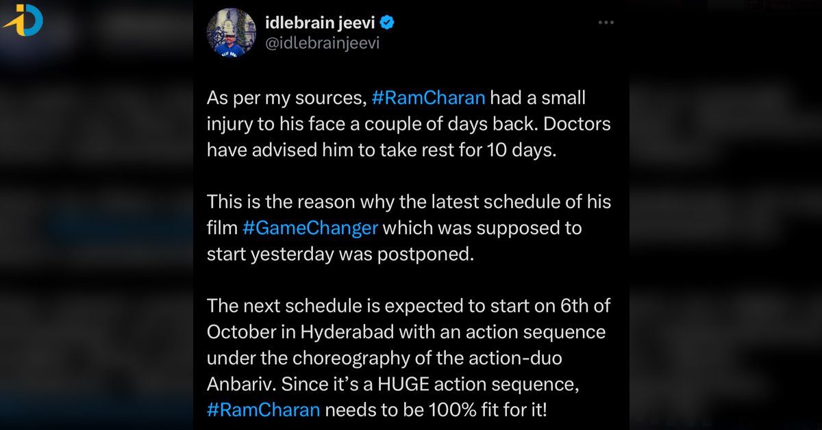 Ram charan injured doing fight sequence