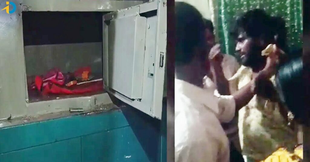 Drunk man thief in a home