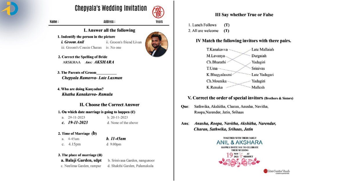 Veraity wedding card