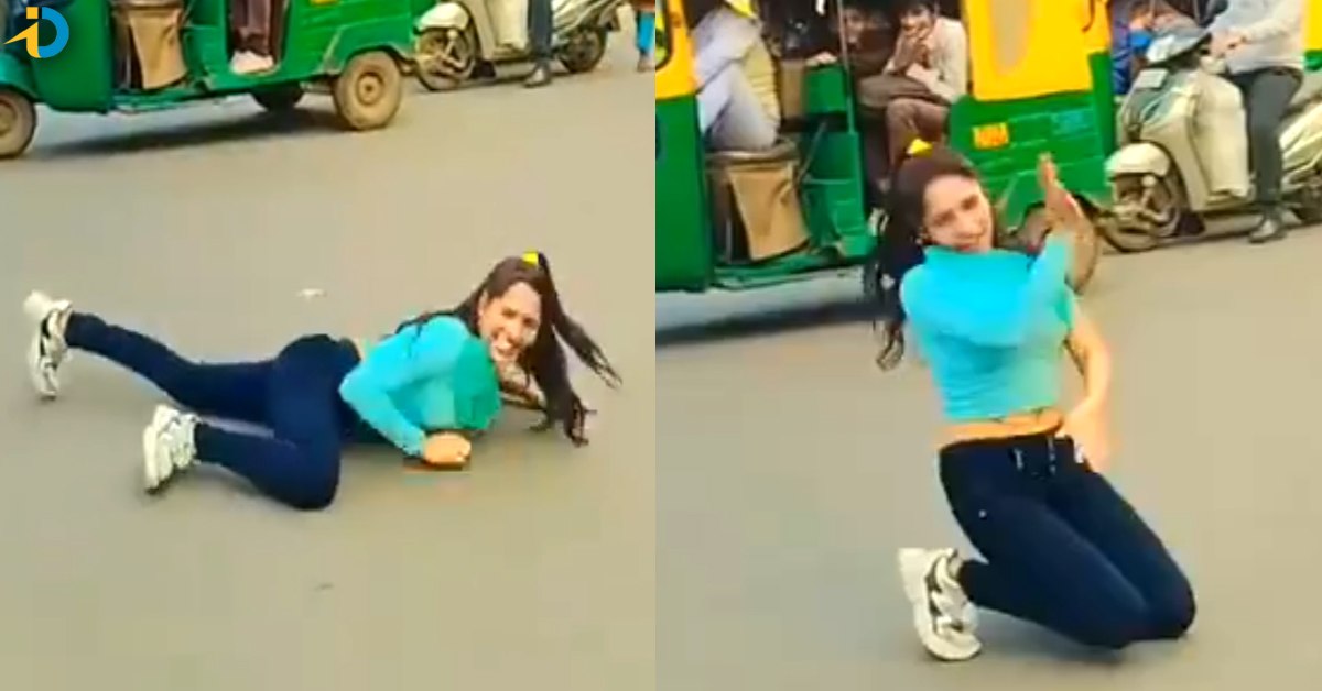 women dance on road