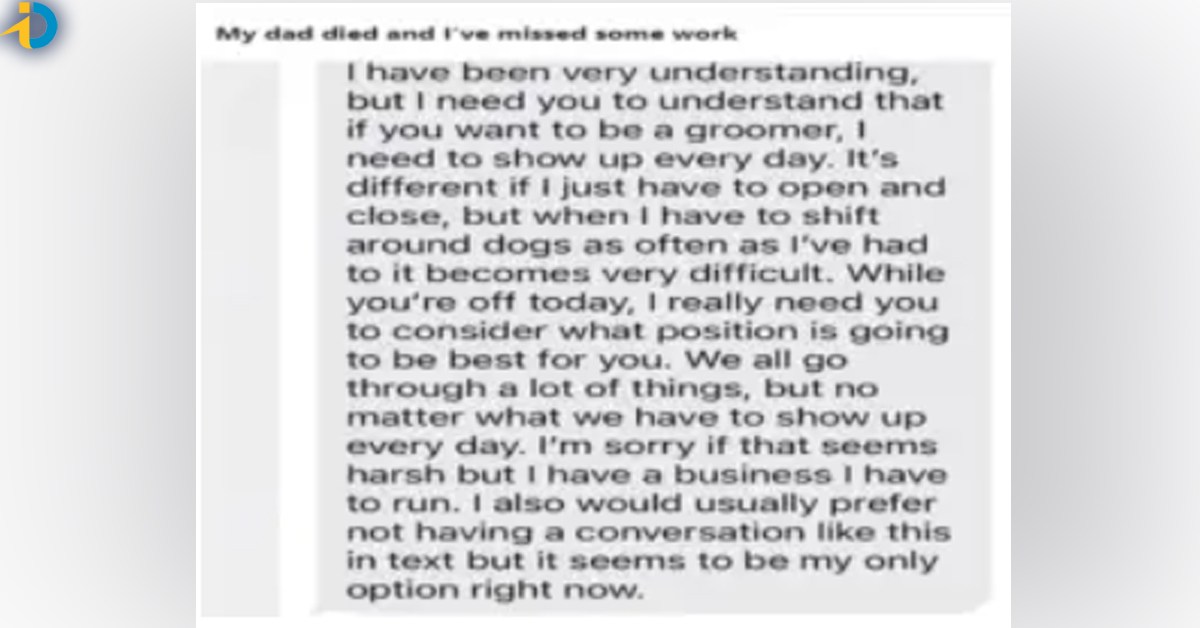 A female employee who took leave after the death of her father! Boss message viral! 1