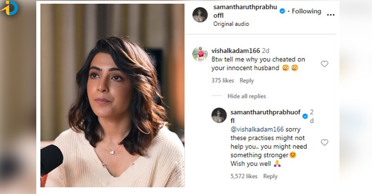 Sam strong counter to netizen