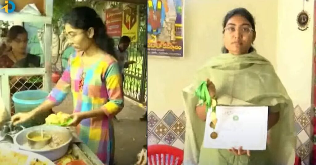 A young woman who became a university topper by selling Panipuri!