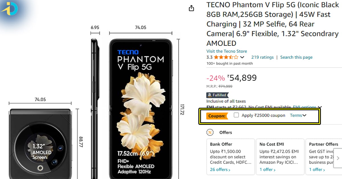 TECNO phantom V flip 5G for 25 thousand