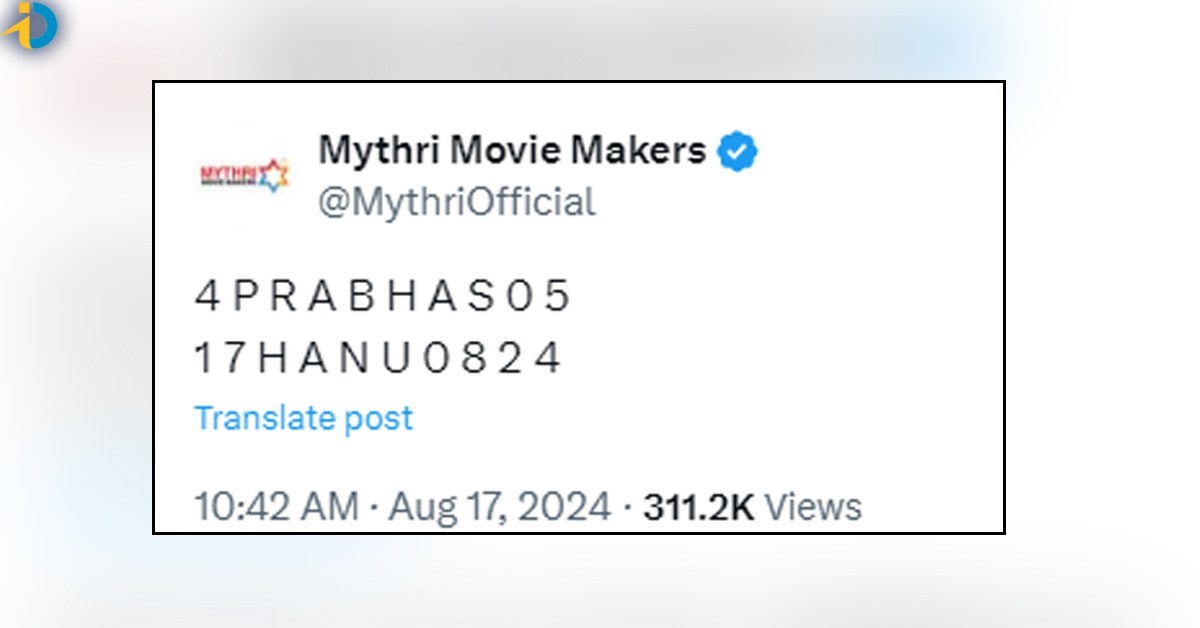 Time fix for Prabhas Fauji movie project update