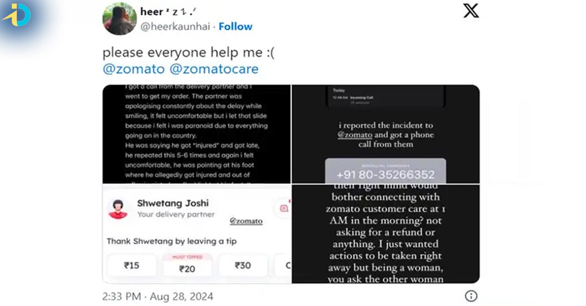 Zomato agent harrasing a woman