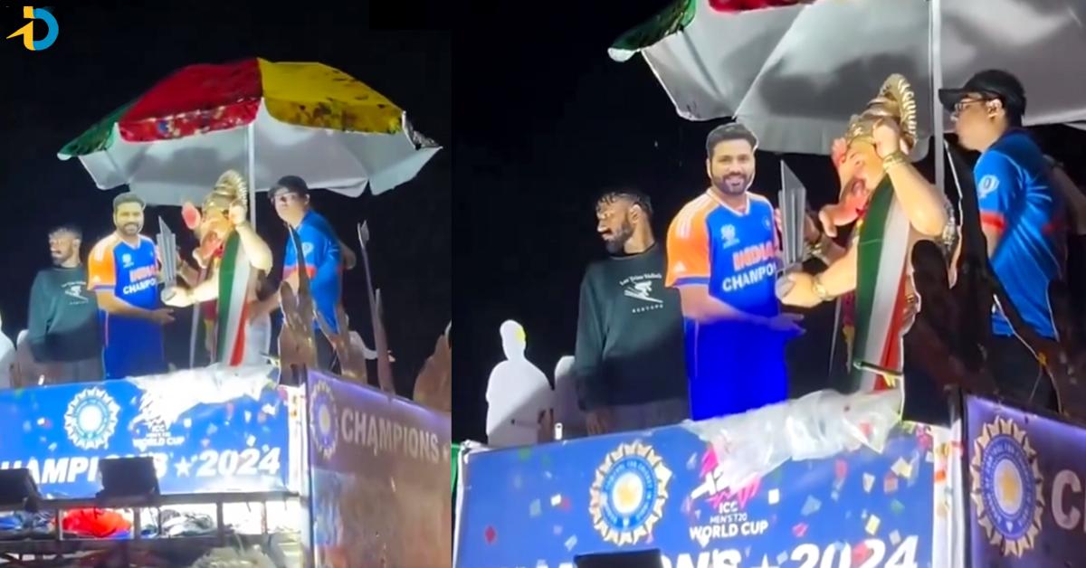 Rohit Sharma: వీడియో: రోహిత్ ఫ్యాన్సా మజాకా.. ఏకంగా వరల్డ్ కప్ వినాయకుడు!