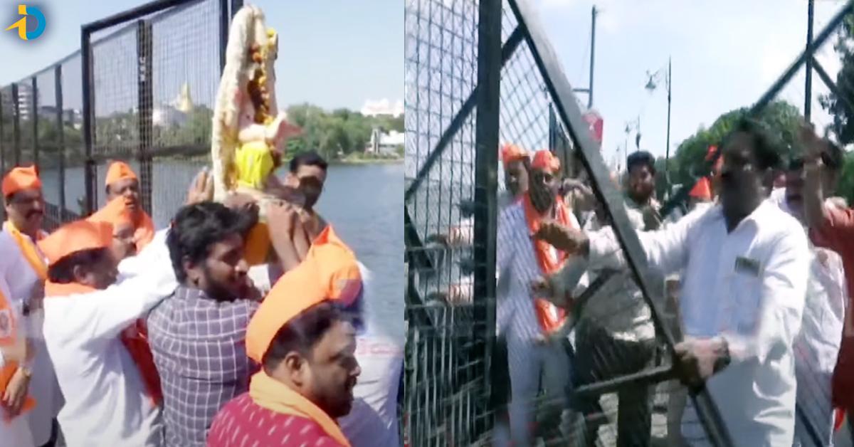 Hyderabad: హుస్సేన్ సాగర్ వద్ద ఉద్రిక్తత.. గణేశ్ ఉత్సవ కమిటీ, పోలీసులు మధ్య రచ్చ!